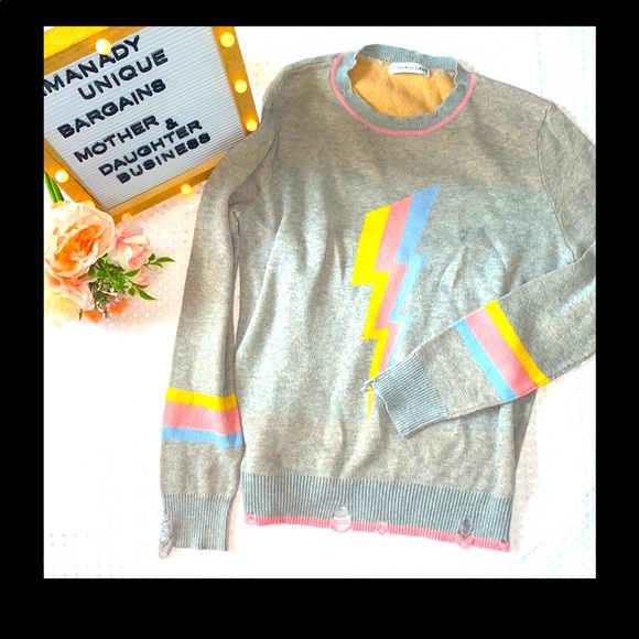 Rare Distressed Kendall Lane Sweater Pop Lighting - Picture 1 of 12